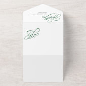 Elegante Green Script Happy Holiday Foto Card All In One Einladung (Außenbereich)