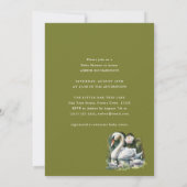 Elegante Green Script Swan Minimalistisch Baby Sho Einladung (Rückseite)