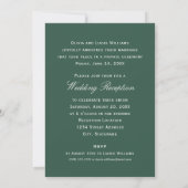 Elegante Green Script Wedding Foto Ehe Ankündigung (Rückseite)