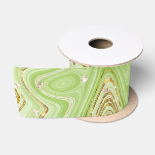 Elegante Green Sparkle Wirbel Glitzer Sequins Satinband