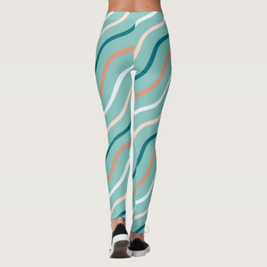 Elegante Green Stripe Yoga Leggings (Rückseite)