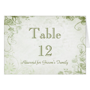 Elegante Green Table Sitting Name Card