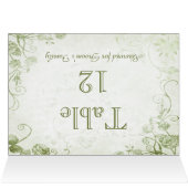 Elegante Green Table Sitting Name Card (Innenansicht Horizontal (Oben))