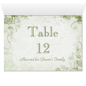 Elegante Green Table Sitting Name Card (Innenansicht Horizontal (Unten))
