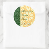 Elegante Green Tan Custom Craft Labels Runder Aufkleber (Tasche)
