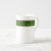 Elegante Green und Gold Bone China Tasse (Vorderseite Rechts)