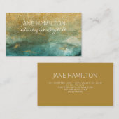 Elegante Green und Gold Boutique Business Card Visitenkarte (Vorne/Hinten)