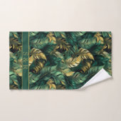 Elegante Green und Gold Monstera Blätter Badhandtuch Set (Handtuch)