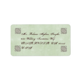 Elegante Green Vintage Wedding Address Labels Adressaufkleber