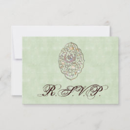 Elegante Green Vintage Wedding UAWG RSVP Karte