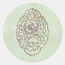 Elegante Green Vintage Wedding Umschlag Aufklebers