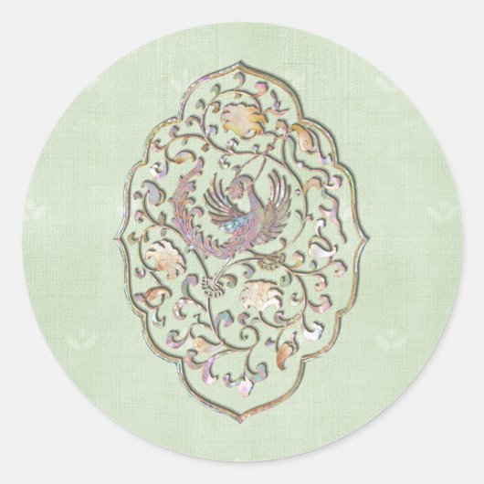 Elegante Green Vintage Wedding Umschlag Aufklebers Runder Aufkleber (Vorderseite)
