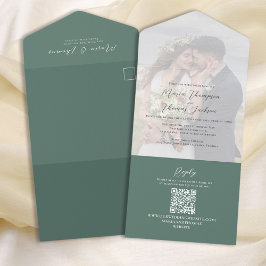 Elegante Green Wedding Foto Vorlage