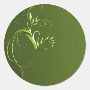 Elegante Green Wedding Umschlag Aufkleber