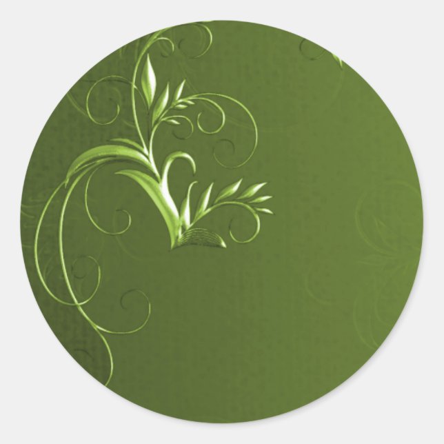 Elegante Green Wedding Umschlag Aufkleber (Vorderseite)