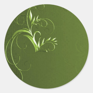 Elegante Green Wedding Umschlag Aufkleber