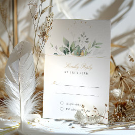 Elegante Greenerity and Gold UAWG Wedding Card Einladung