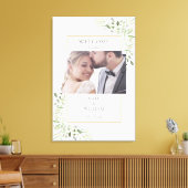 Elegante Greenerity Foliage Foto Wedding Willkomme Leinwanddruck (Insitu (Wohnzimmer))