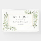 Elegante Greenerity Foliage Wedding Willkommen Banner (Horizontal)
