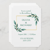 Elegante Greenerity Gold Frame Minimalistische Ein Einladung (Vorne/Hinten)