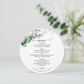 Elegante Greenerity Wedding Circle Card Einladung (Stehend Vorderseite)