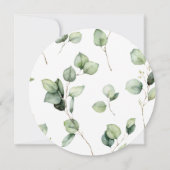 Elegante Greenerity Wedding Circle Card Einladung (Rückseite)