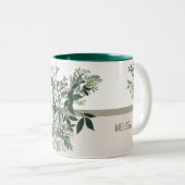 Elegante Greenerity Wedding Memory Trauzeugin Zweifarbige Tasse (VorderseiteRechts)