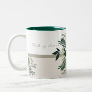Elegante Greenerity Wedding Memory Trauzeugin Zweifarbige Tasse