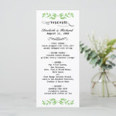 Elegante Greenerity Wedding Menu Card - Personalis Menükarte (Stehend Vorderseite)