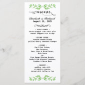 Elegante Greenerity Wedding Menu Card - Personalis Menükarte (Vorderseite)