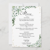 Elegante Greenerity Wedding Menu Cards Einladung (Vorderseite)