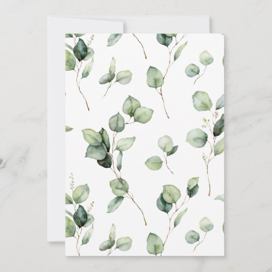 Elegante Greenerity Wedding Menu Cards Einladung (Rückseite)