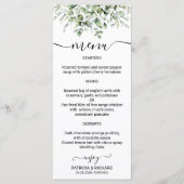 Elegante Greenerity Wedding Menu Cards Menükarte (Vorderseite)