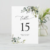 Elegante Greenerity Wedding Tischnummer Cards (Stehend Vorderseite)