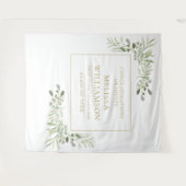 Elegante Greenery Gold Abschluss Foto Hintergrund Wandteppich (Vorderseite (Horizontal))