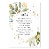 Elegante Greenery Gold Frame Table Cards Tischnummer (Vorderseite)
