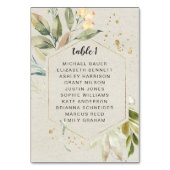 Elegante Greenery Gold Frame Table Cards Tischnummer (Rückseite)