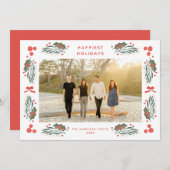 Elegante Greenery Holiday Frame Karte (Vorne/Hinten)