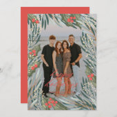 Elegante Greenery Holiday Frame Karte (Vorne/Hinten)