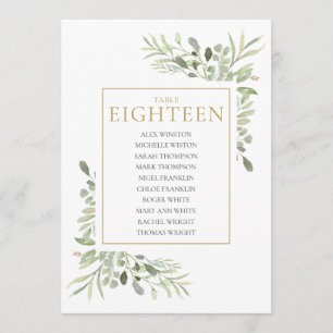 Elegante Greenery Tischnummer 18 Seating Chart