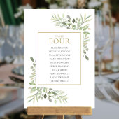 Elegante Greenery Tischnummer Seating Chart