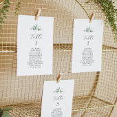 Elegante Greenery Tischnummer Seating Chart Cards