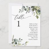 Elegante Greenery Wedding Seating Chart Cards Einladung (Vorderseite)