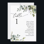 Elegante Greenery Wedding Seating Chart Cards Einladung<br><div class="desc">Dieses individuell gestaltbare Menu Template wurde für die Abstimmung mit unserer Hochzeitskollektion Boho Greenery konzipiert und bietet Blätter mit gemischten Aquarellfarben,  gepaart mit einer klassischen Serif in Schwarz. Matching-Elemente verfügbar.</div>