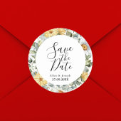 Elegante Greenery Wildblume Hochzeit speichern das Runder Aufkleber