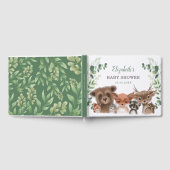 Elegante Greenery Woodland Animals Baby Shower Gästebuch (Voll)