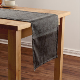 Elegante Greige Damask Christmas Star Pattern Kurzer Tischläufer