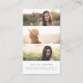 Elegante Grenze | Drei Foto - Fotografen Visitenkarte (Vorderseite)