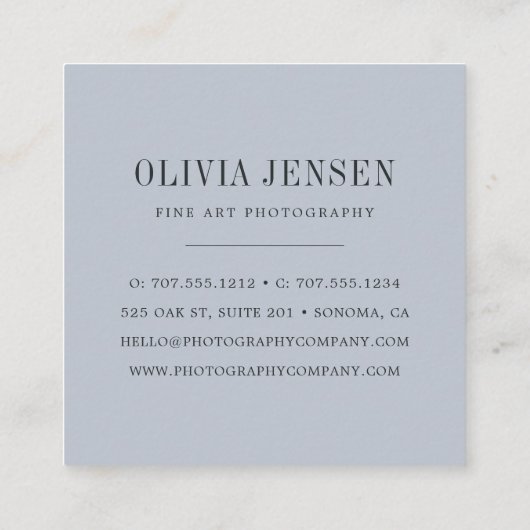 Elegante Grenze | Fotograf Quadratische Visitenkarte (Rückseite)