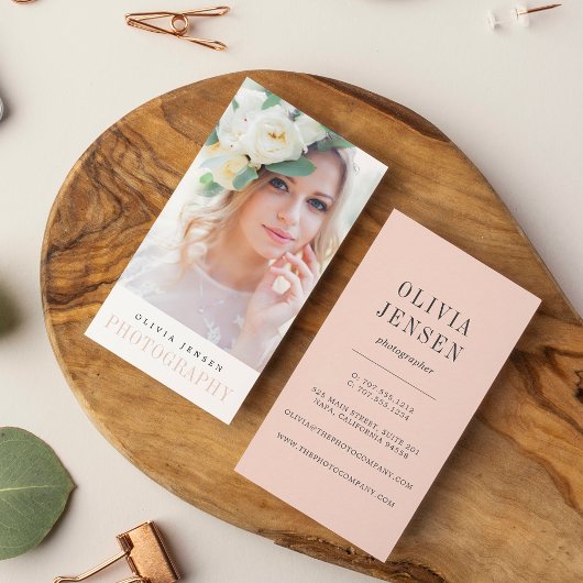 Elegante Grenze | Vertikaler Fotograf Visitenkarte